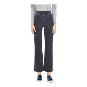 Rebecca Taylor La Vie Size 30 Jeans Glitter Stripe Charcoal Gray High Rise Flare